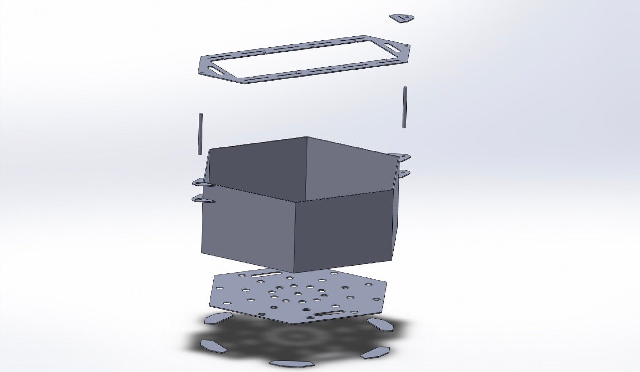 Octagon firepit with cook-rack