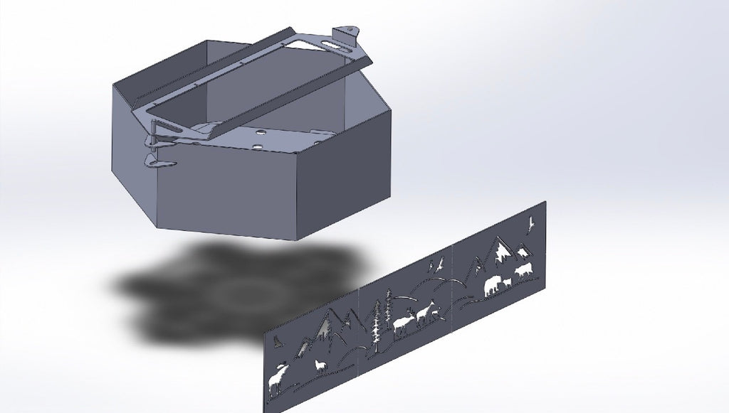 Octagon firepit without cook-rack